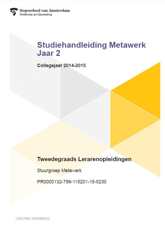 Omslag van Jaar 2; Collegejaar 2014-2015