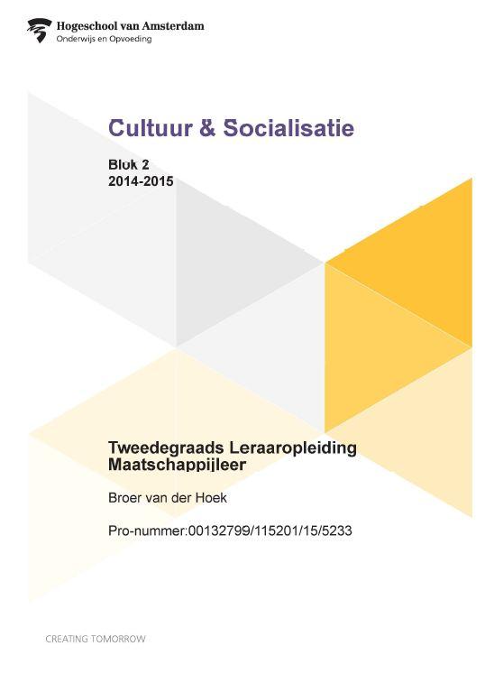 Omslag van tweedegraads leraaropleiding maatschappijleer blok 2 2014-2015