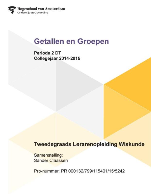 Omslag van periode 2 DT 2014/2015