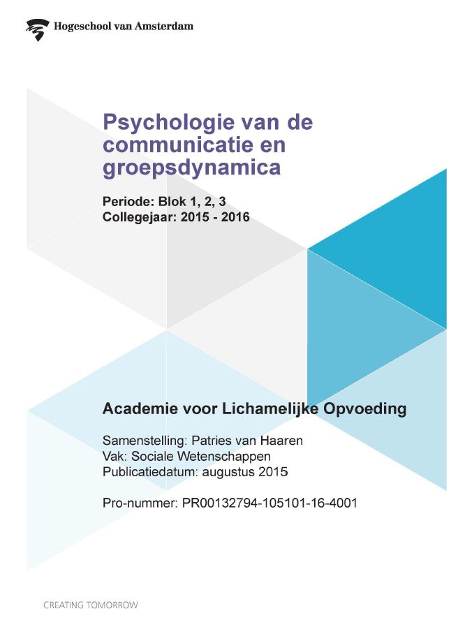 Omslag van Psychologie van de communicatie en groepsdynamica