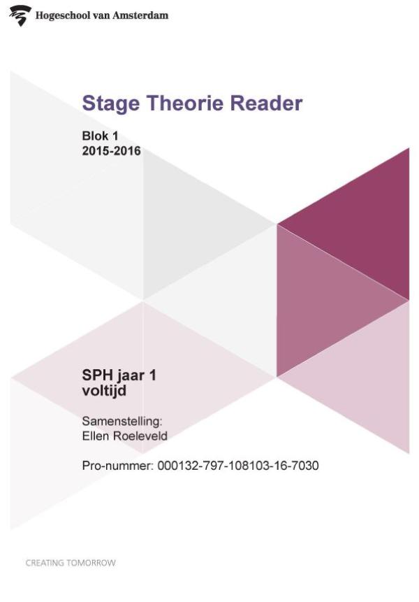 Omslag van Stage theorie reader