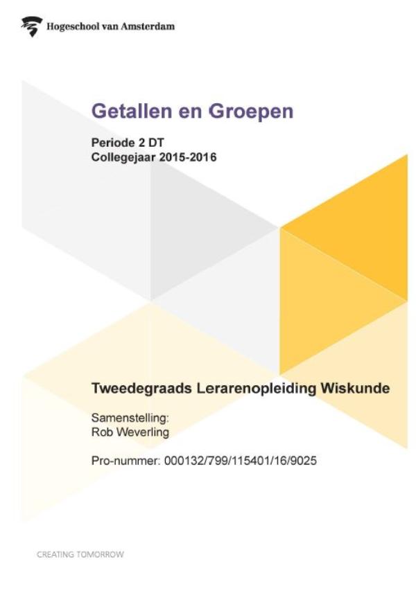 Omslag van Getallen en groepen