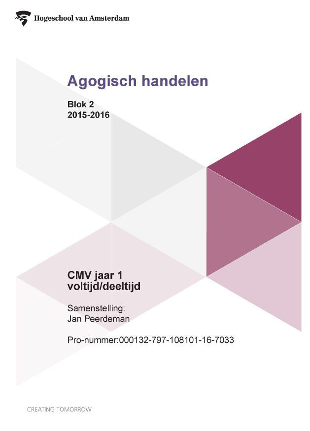 Omslag van Blok 2 2015-2016 CMV jaar 1 voltijd/deeltijd
