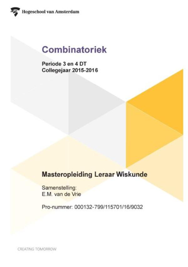 Omslag van Periode 3 en 4 DT collegejaar 2015-2016