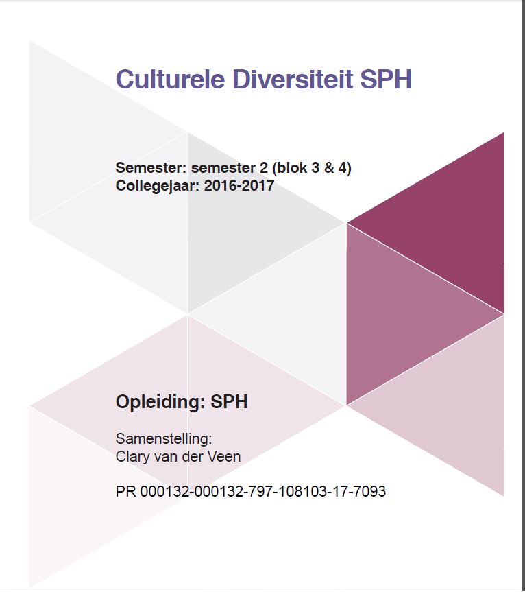 Omslag van semester 2 (blok 3 & 4) collegejaar 2016-2017