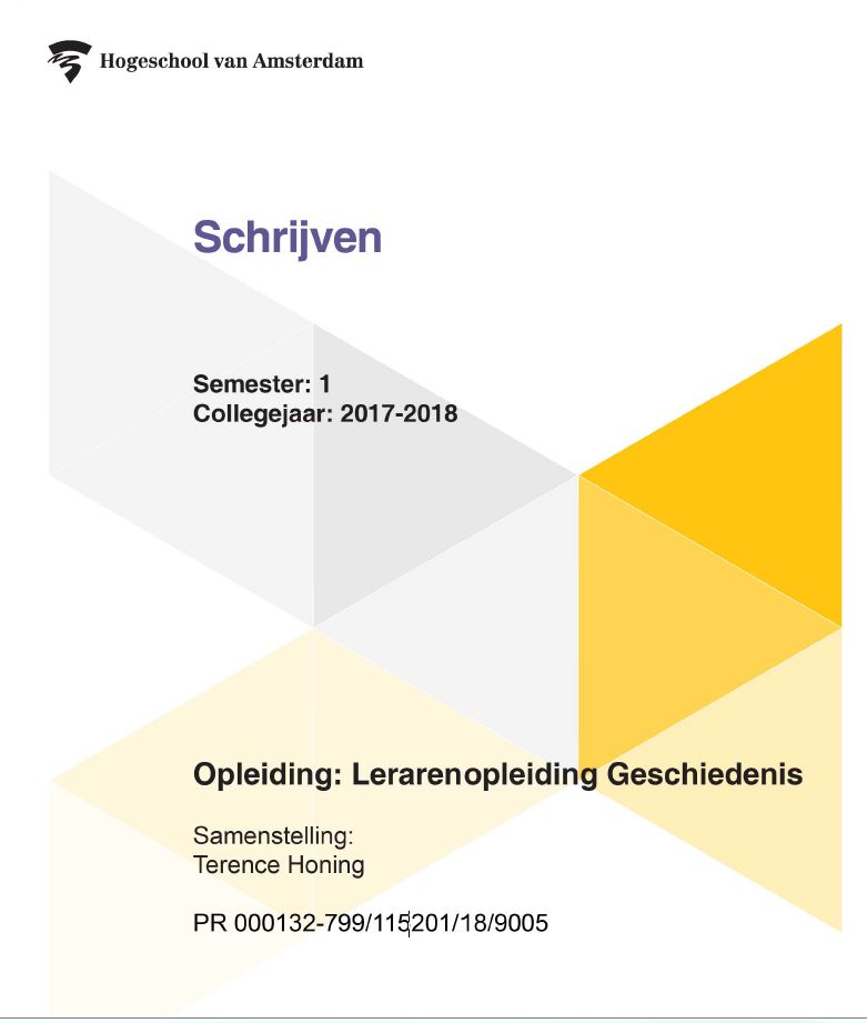 Omslag van Semester: 1 Collegejaar: 2017-2018
