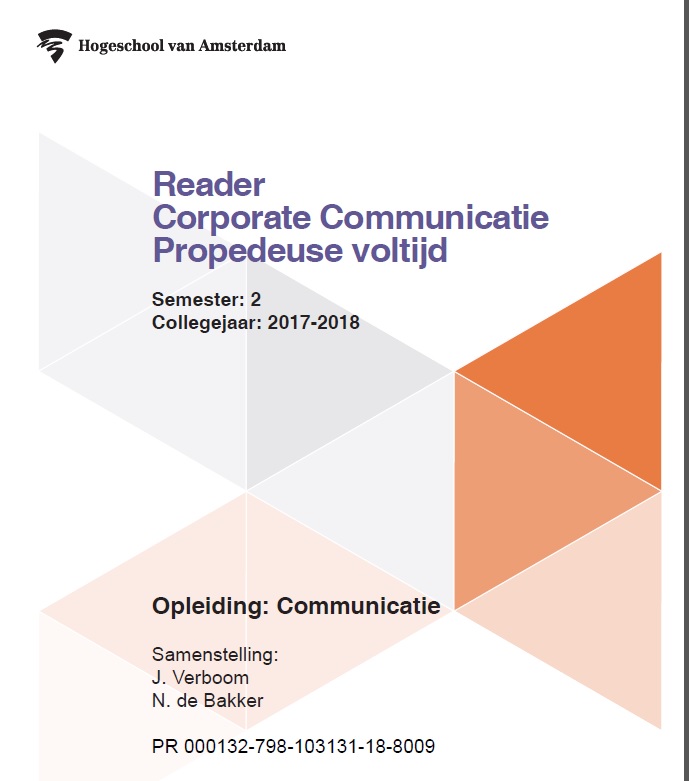 Omslag van Reader Corporate communicatie Propedeuse Voltijd