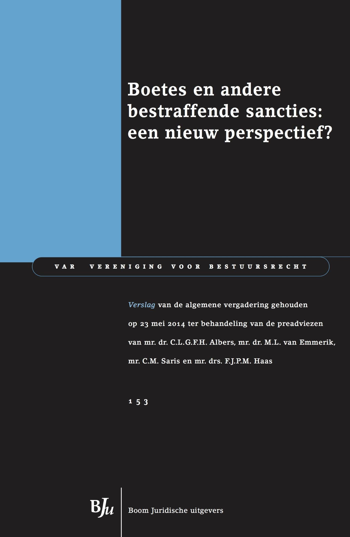 Omslag van Boetes en andere bestraffende sancties: een nieuw perspectief?