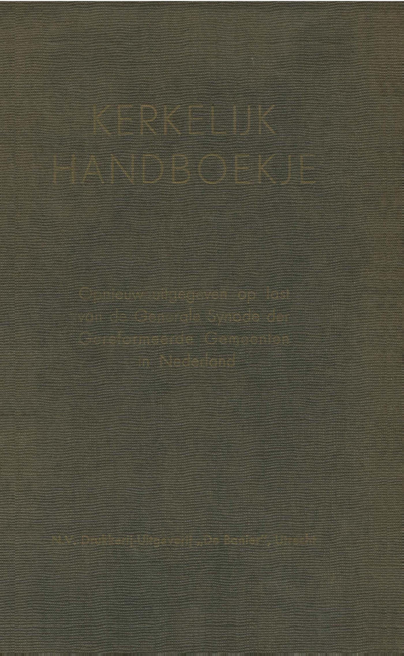 Omslag van Kerkelijk handboekje