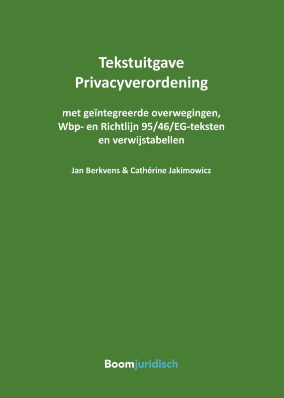 Omslag van Tekstuitgave privacyverordening