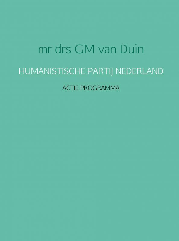 Omslag van HUMANISTISCHE PARTIJ NEDERLAND