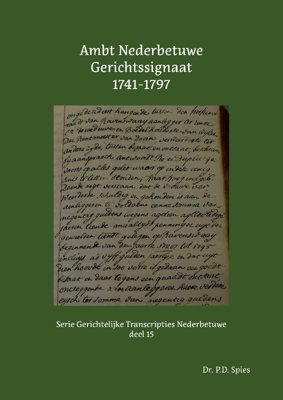 Omslag van Ambt Nederbetuwe Gerichtssignaat 1741-1797