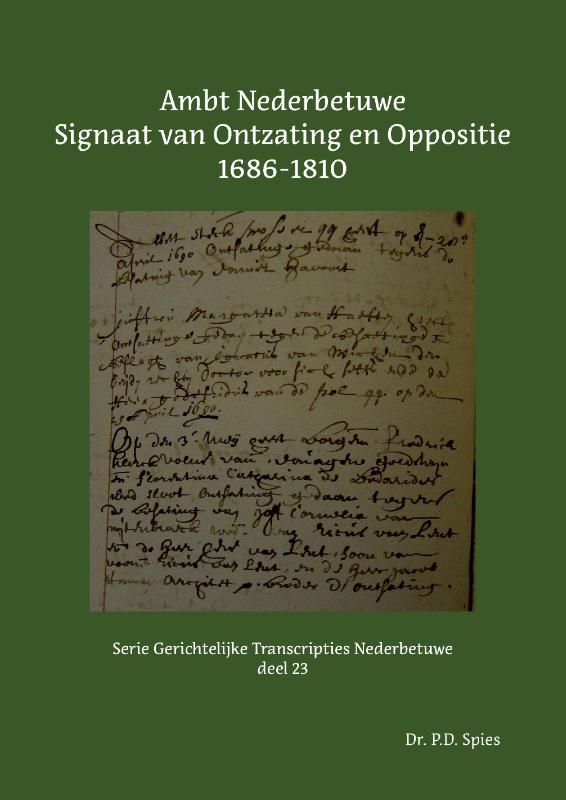 Omslag van Ambt Nederbetuwe Signaat van Ontzating en Oppositie 1686-1810