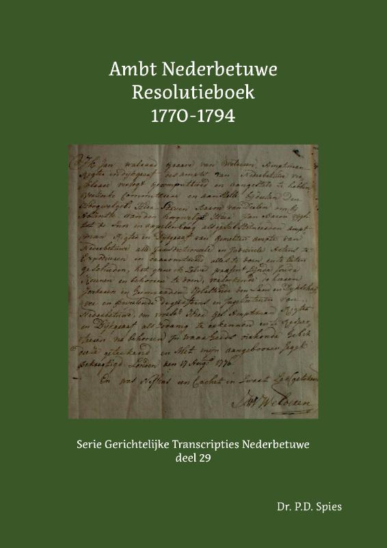 Omslag van Ambt Nederbetuwe Resolutieboek 1770-1794
