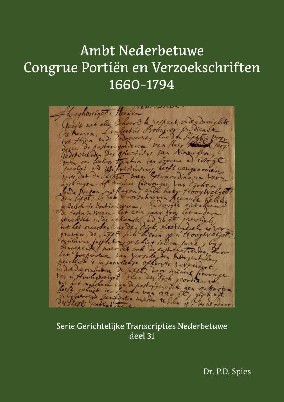 Omslag van Ambt Nederbetuwe Congrue Portiën en Verzoekschriften 1660-1794