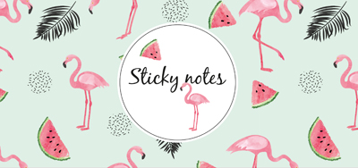 Omslag van sticky notes box flamingo