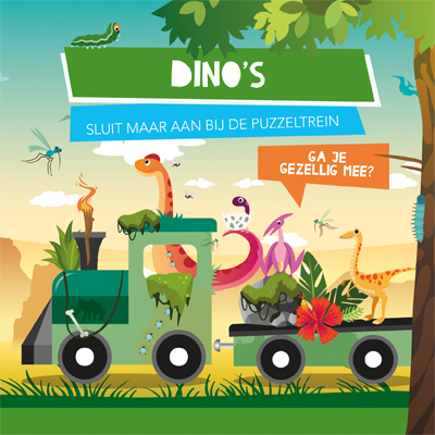 Omslag van Puzzeltrein Dino's