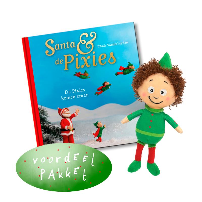 Omslag van Santa & De Pixies, pakket Pixiepop + De Pixies komen eraan