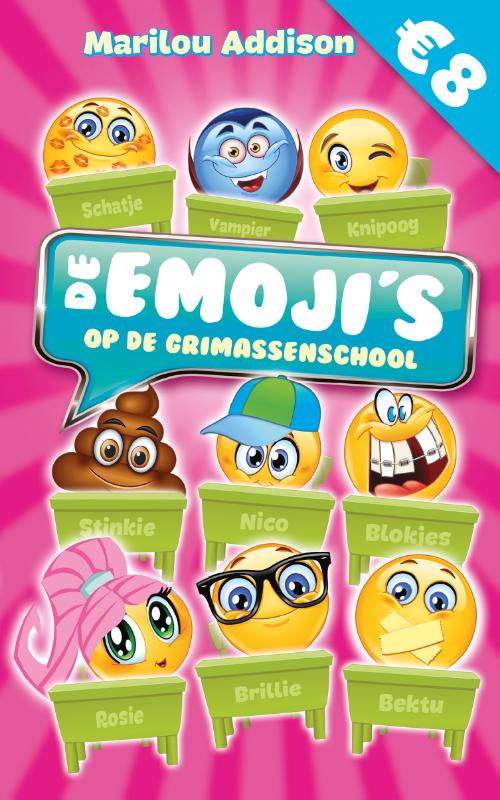 Omslag van De emoji's op de grimassenschool