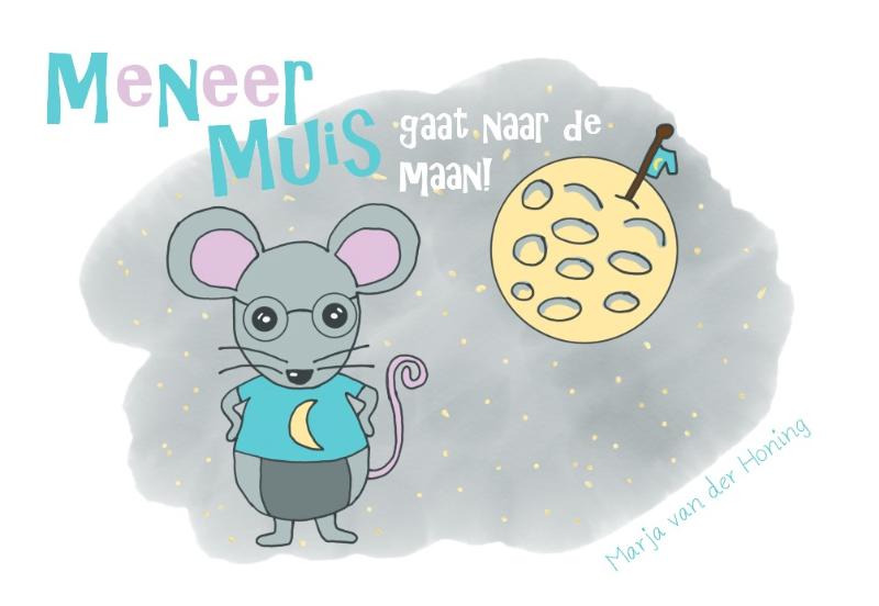 Omslag van Meneer Muis gaat naar de maan!
