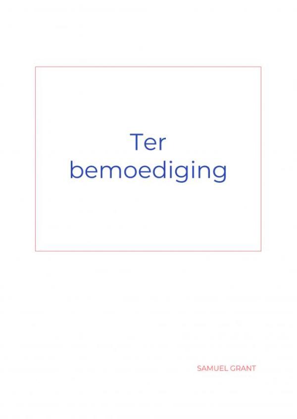Omslag van Ter bemoediging