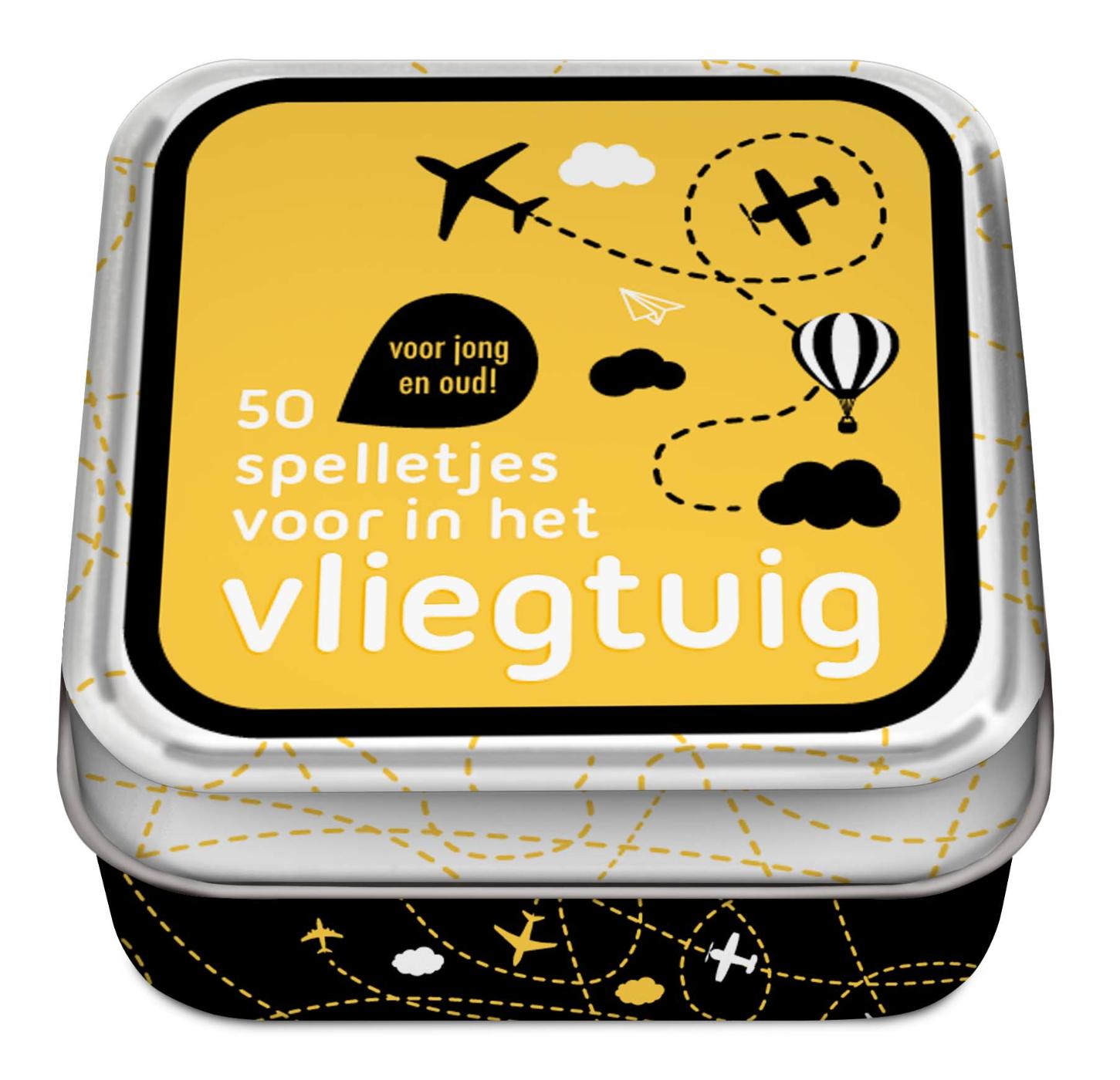 Omslag van 50 spelletjes voor in het vliegtuig
