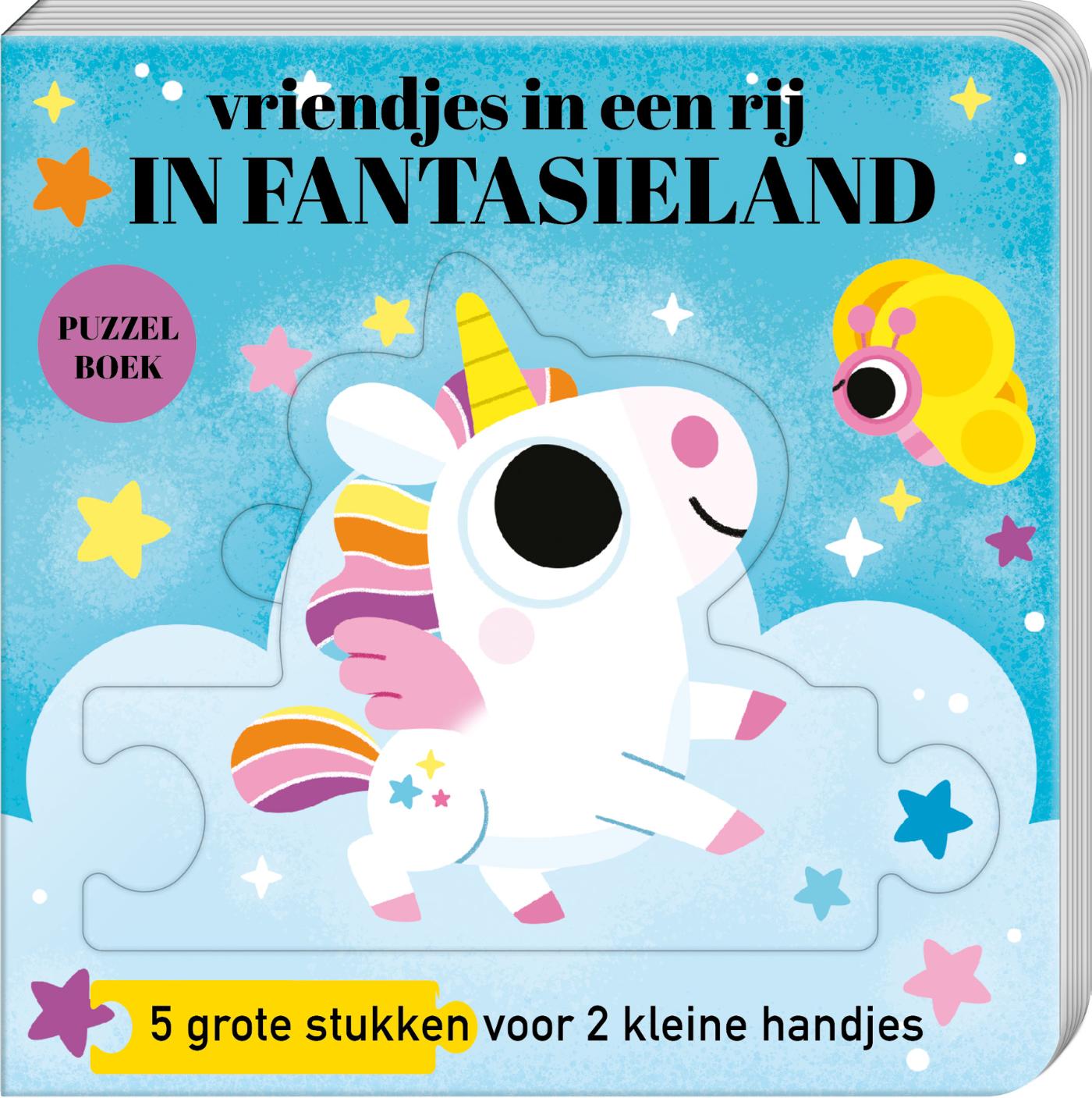 Omslag van Puzzelboek vriendjes in een rij - In fantasieland