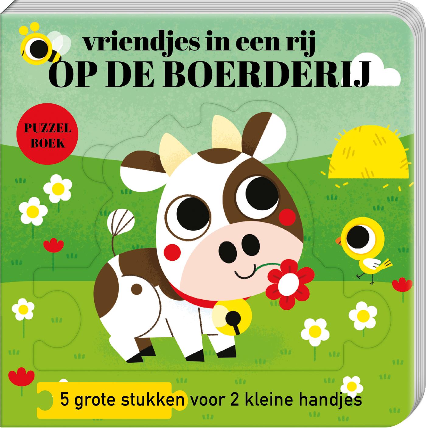 Omslag van Puzzelboek vriendjes In een rij - Op de boerderij