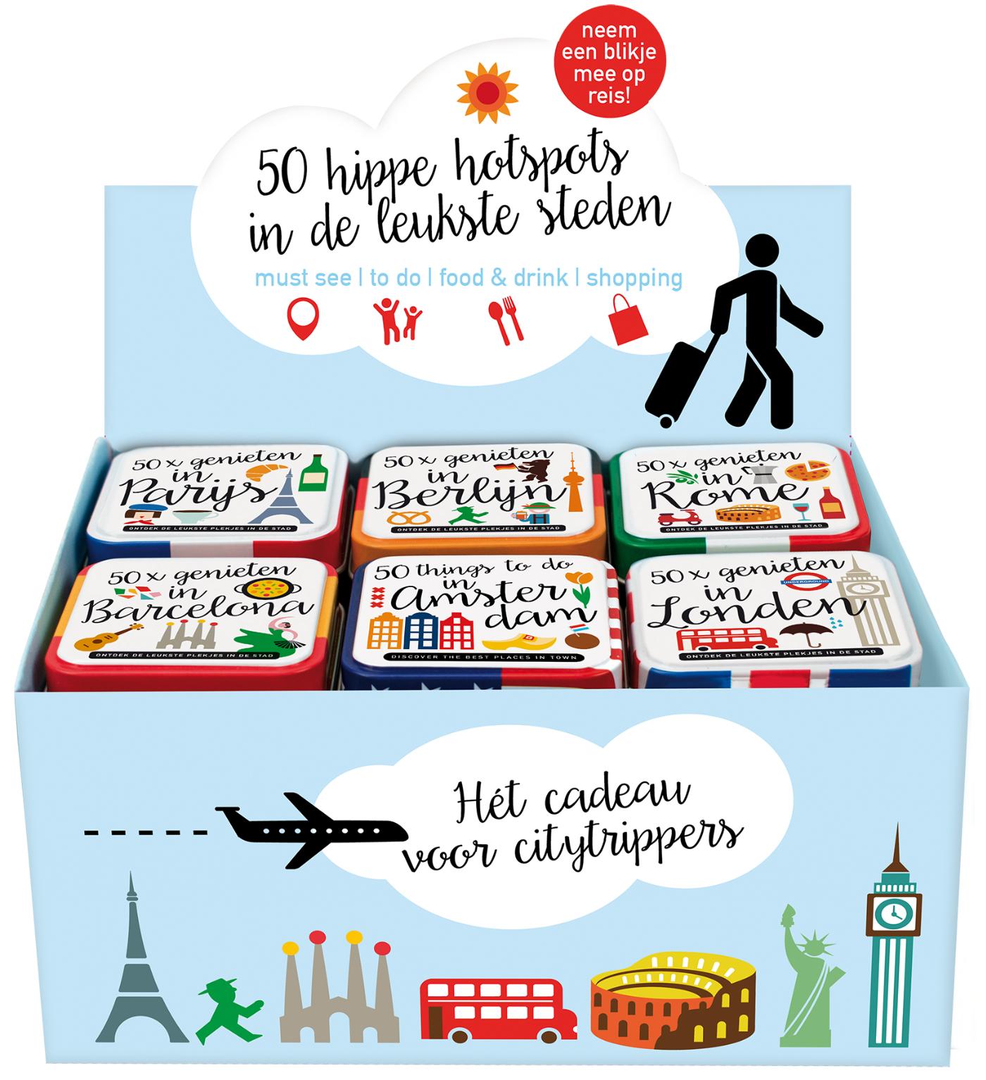 Omslag van Display Stedenblikjes 6 x 3 exemplaren
