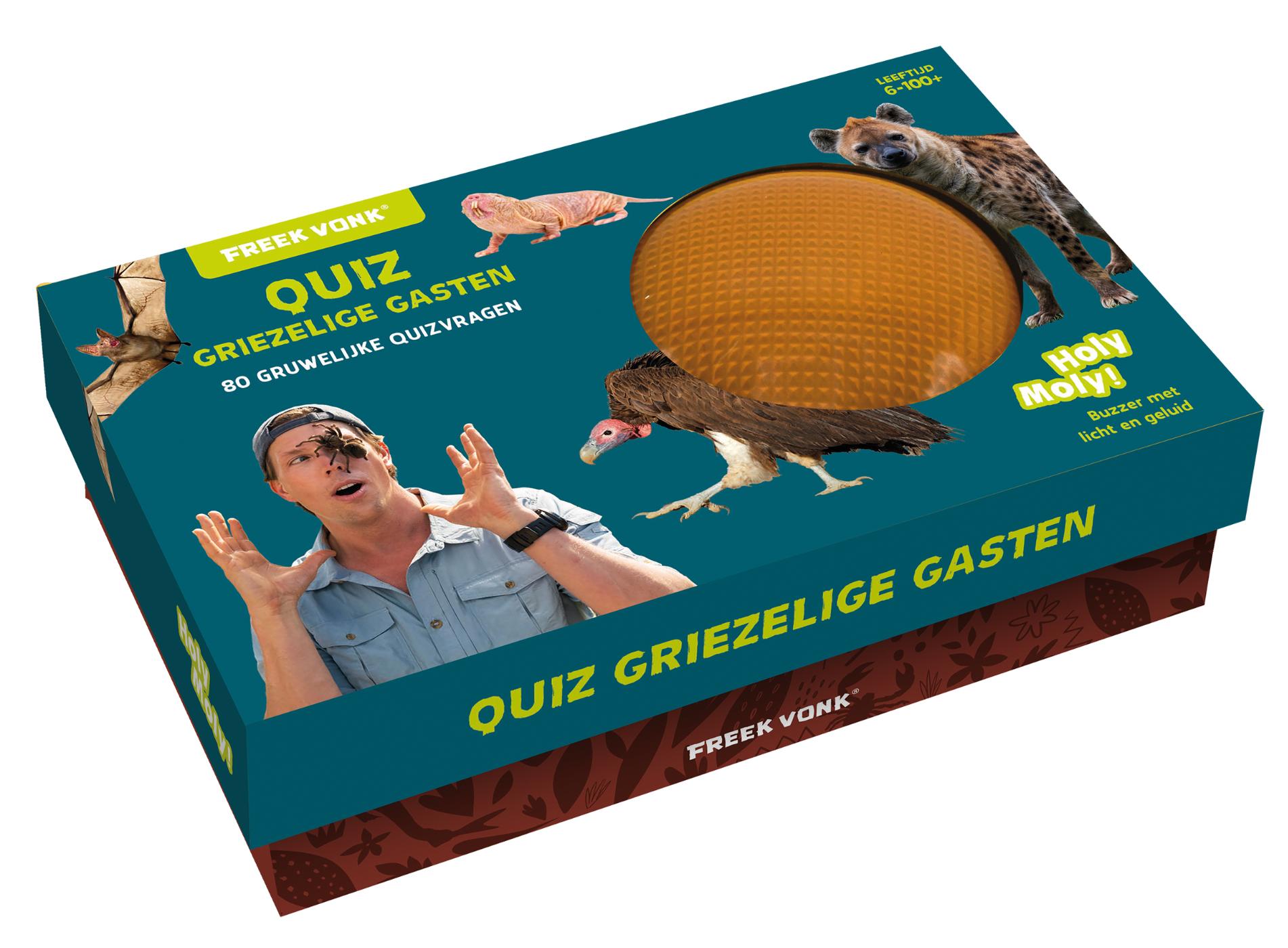 Omslag van Freek Vonk Dierenquiz - Griezelige dieren