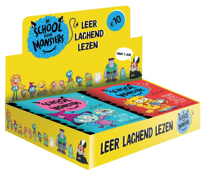 Omslag van De School voor Monsters Display met 10 boeken