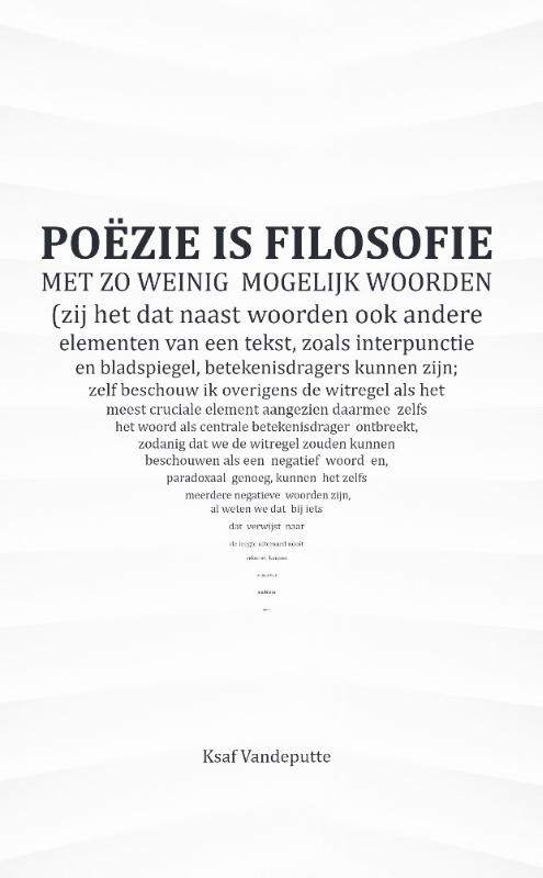 Omslag van Poëzie is filosofie met zo weinig mogelijk woorden