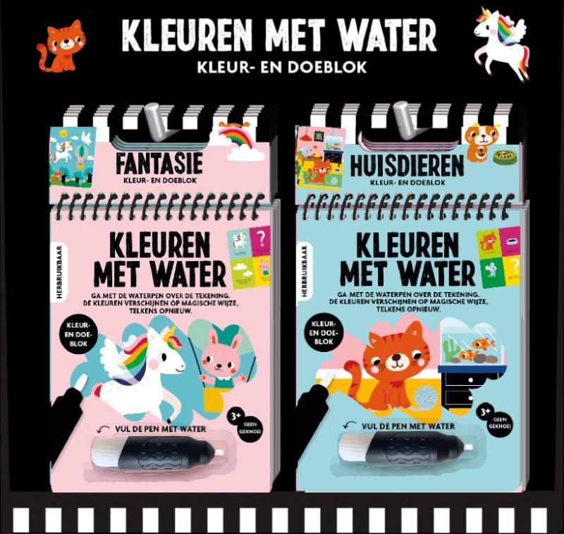 Omslag van Display kleuren met water - Fantasie + Huisdieren - 2T x 5 ex.