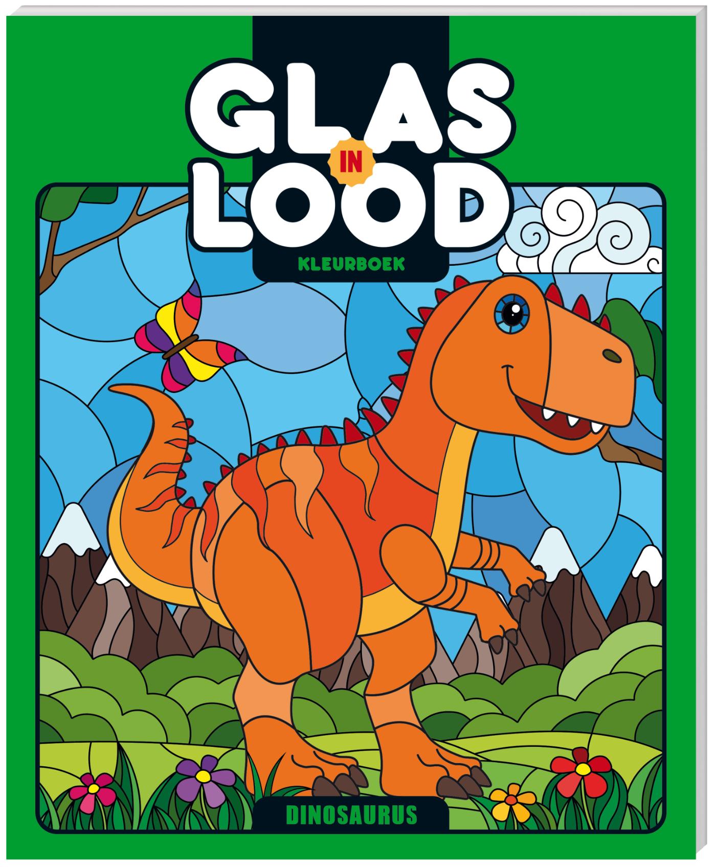 Omslag van Kleurboek glas-In-Lood - Dinosaurus