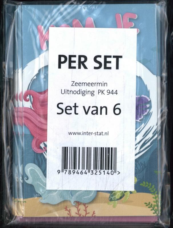Omslag van Zeemeermin - Uitnodiging PK 944 - set van 6