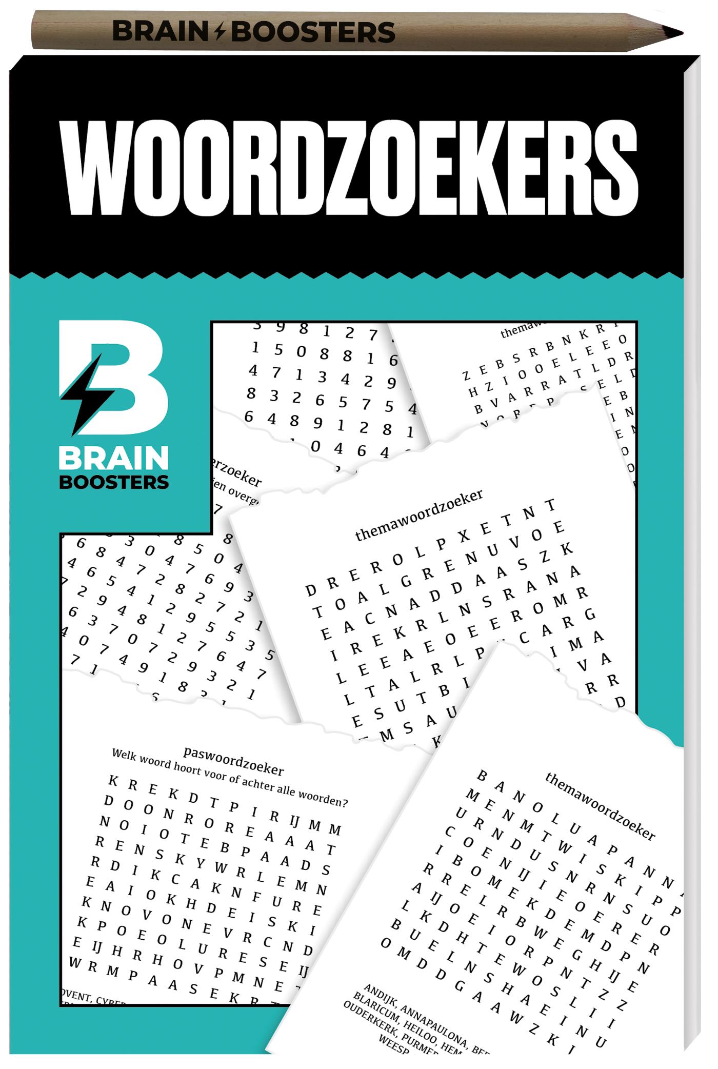 Omslag van Brainbooster puzzelboek - Woordzoekers