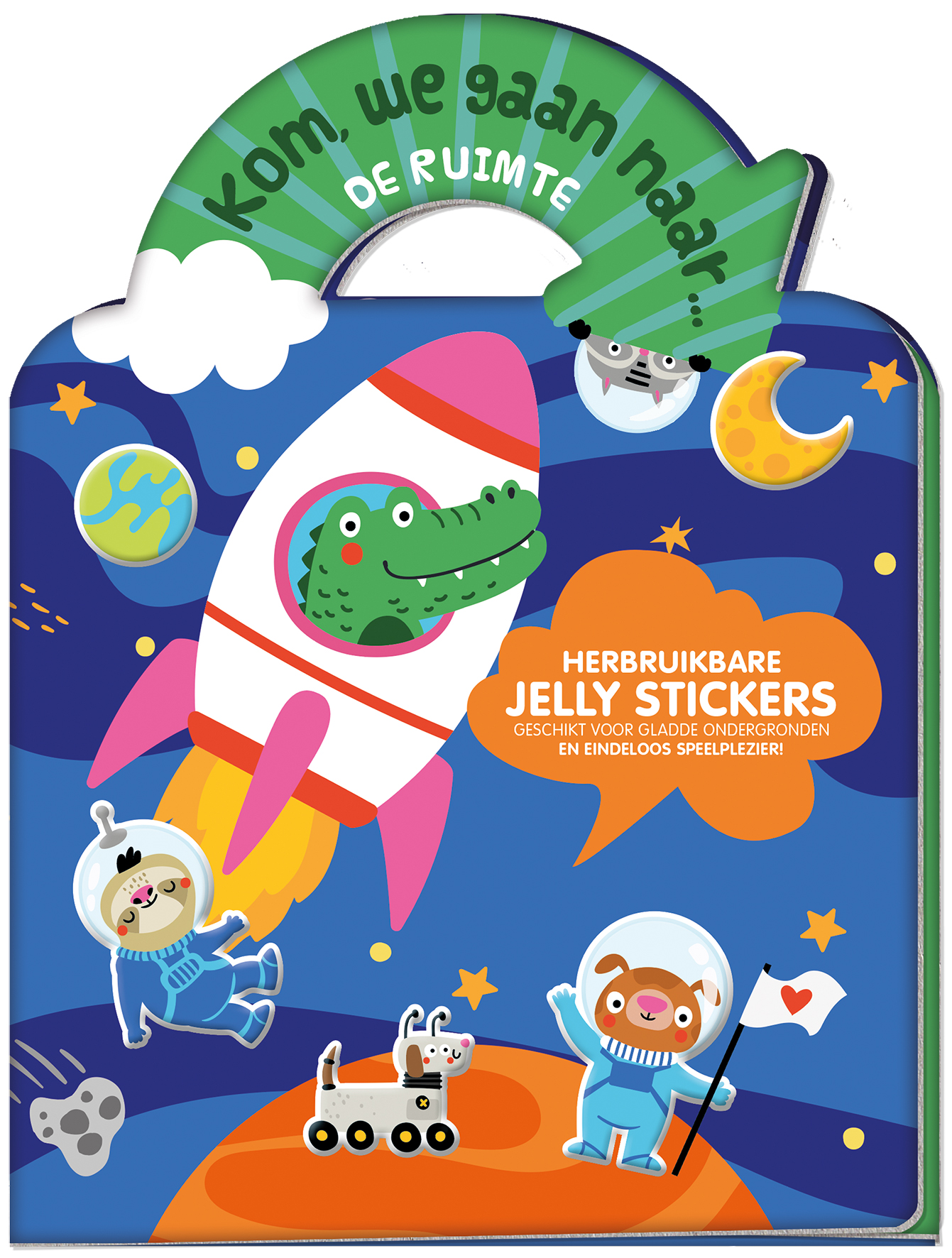 Omslag van Jelly stickerboek - Kom, we gaan naar... De ruimte