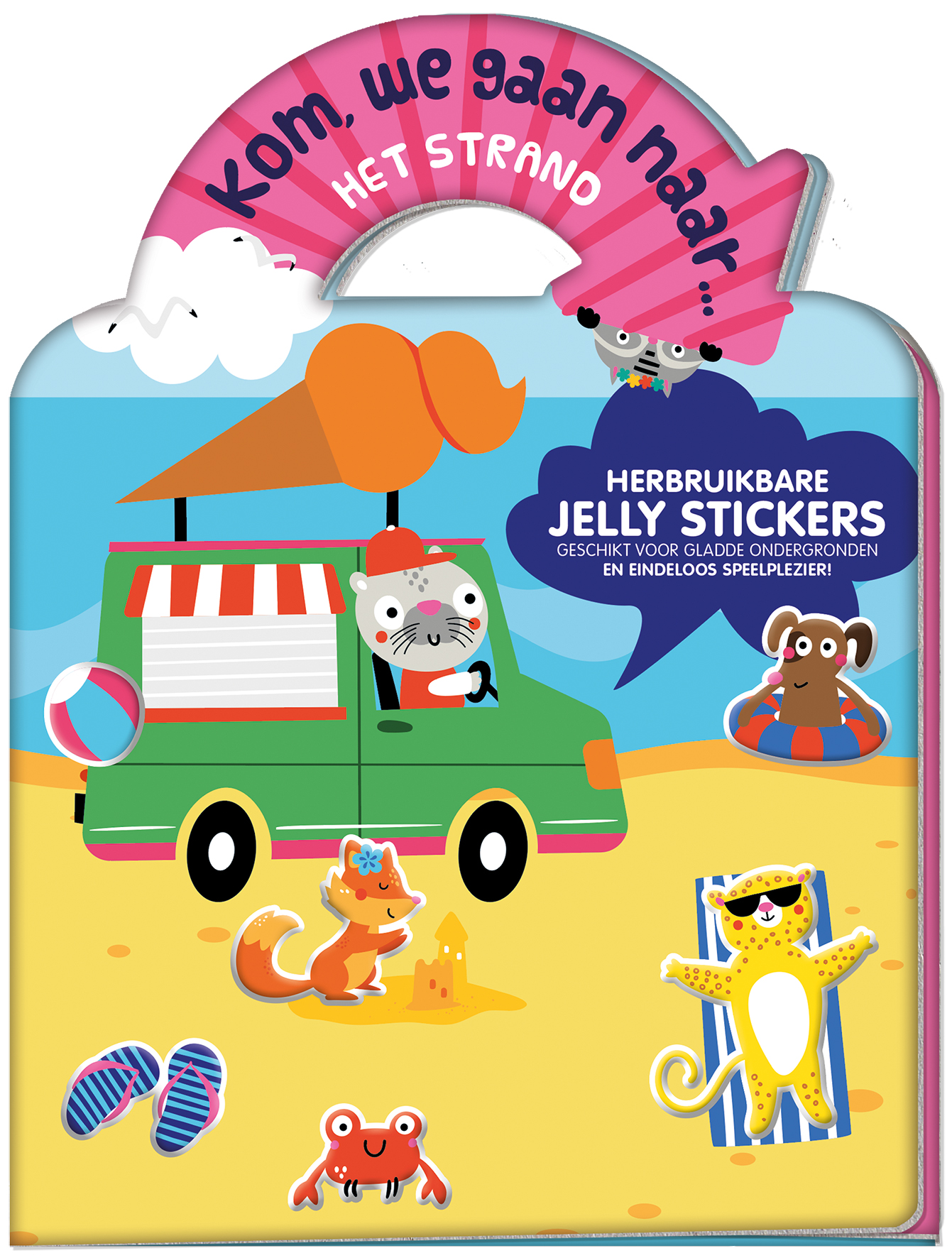 Omslag van Jelly stickerboek - Kom, we gaan naar... Het strand