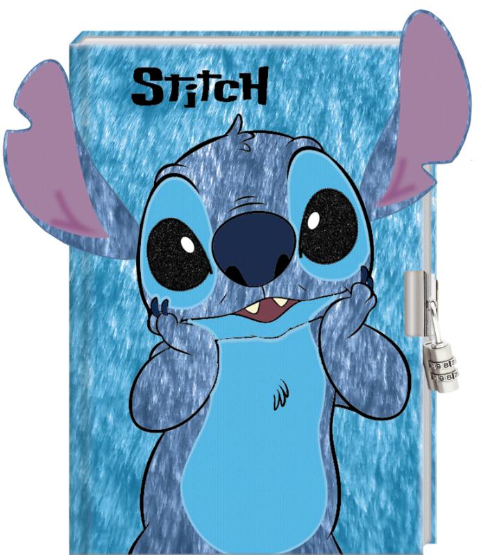 Omslag van Dagboek met slot - Stitch pluche