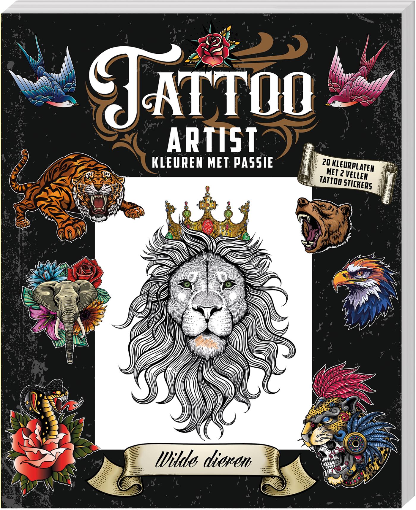 Omslag van Tattoo Artist kleurboek - Wilde dieren
