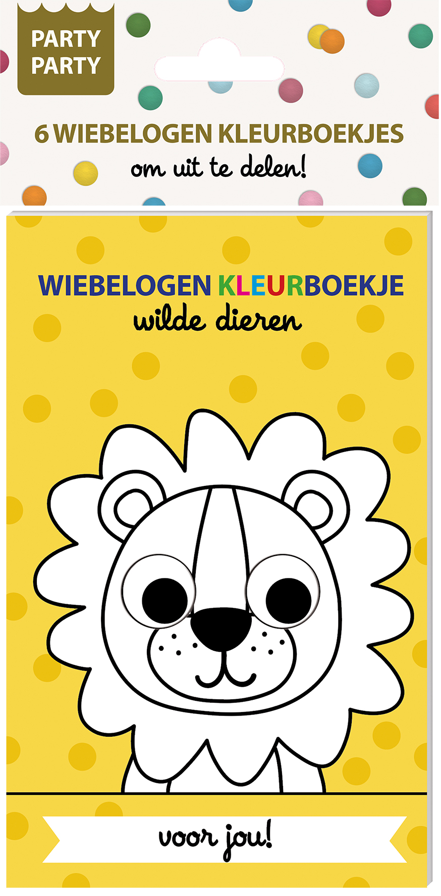Omslag van Party Party 6 Wiebelogen Kleurboekjes - Wilde dieren