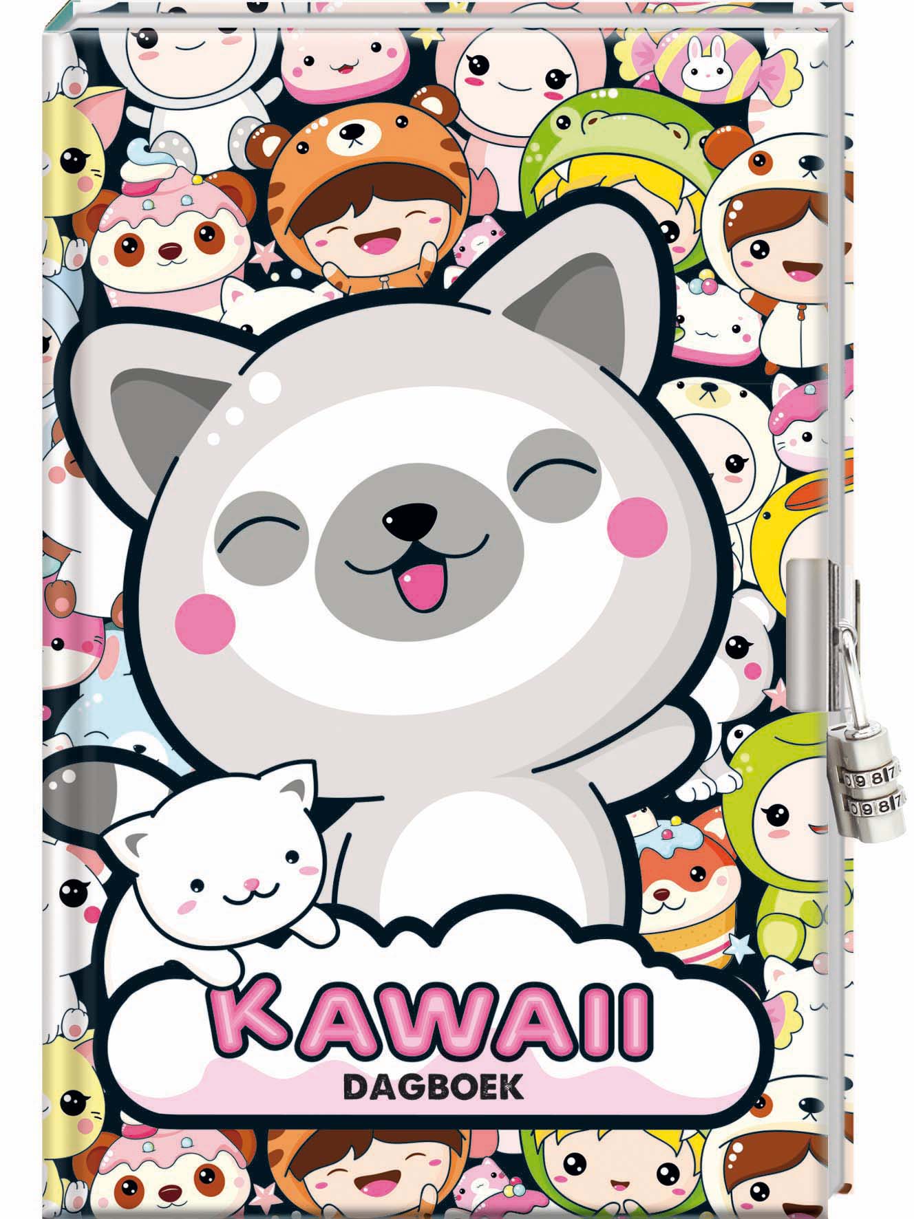 Omslag van Dagboek met slot - Kawaii