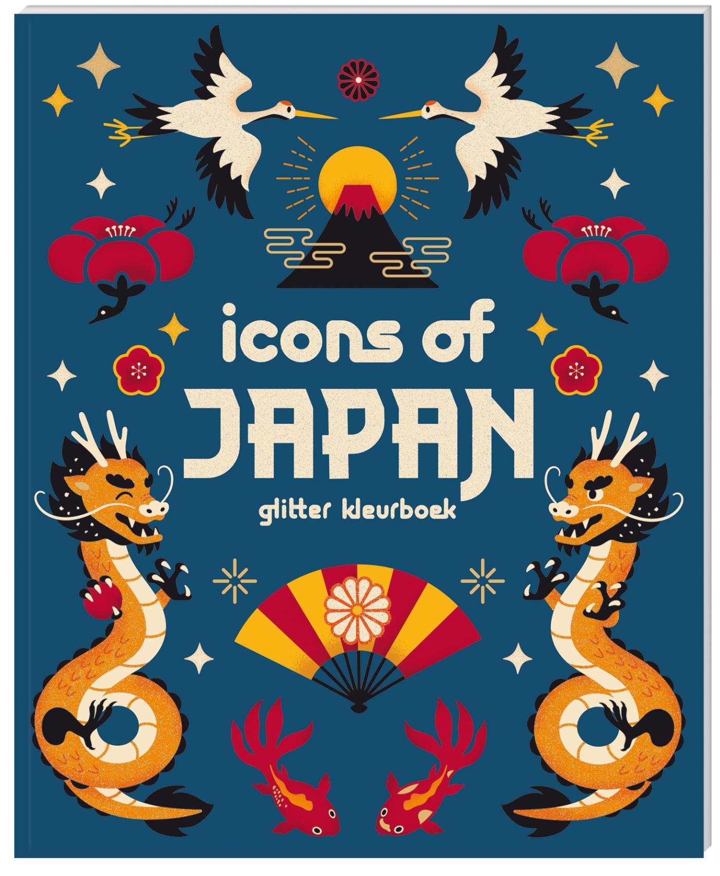 Omslag van Glitter kleurboeken voor volwassenen - Icons of Japan