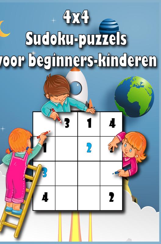 Omslag van 4x4 sudoku puzzels voor kinderen