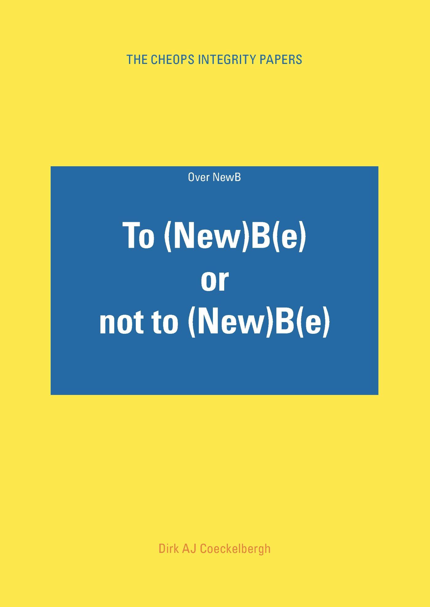 Omslag van To (New)B(e) or not to (NewB(e)