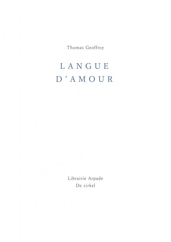 Omslag van Langue d'Amour