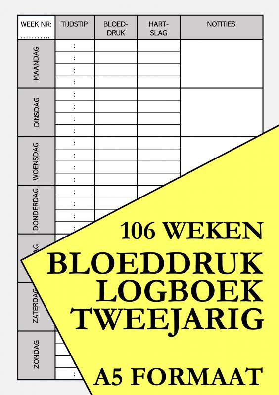 Omslag van Bloeddruk Logboek Tweejarig - voor het Noteren van Bloeddruk Waarden en Hartslag
