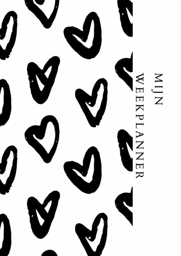 Omslag van To Do weekplanner hart zwart/wit A4 ongedateerd.