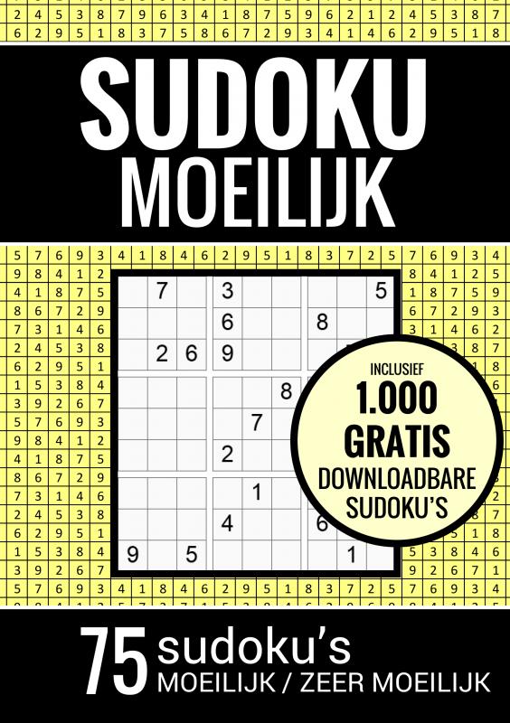 Omslag van Sudoku Moeilijk / Sudoku Zeer Moeilijk - Puzzelboek: 75 Moeilijke Sudoku Puzzels voor Volwassenen en Ouderen