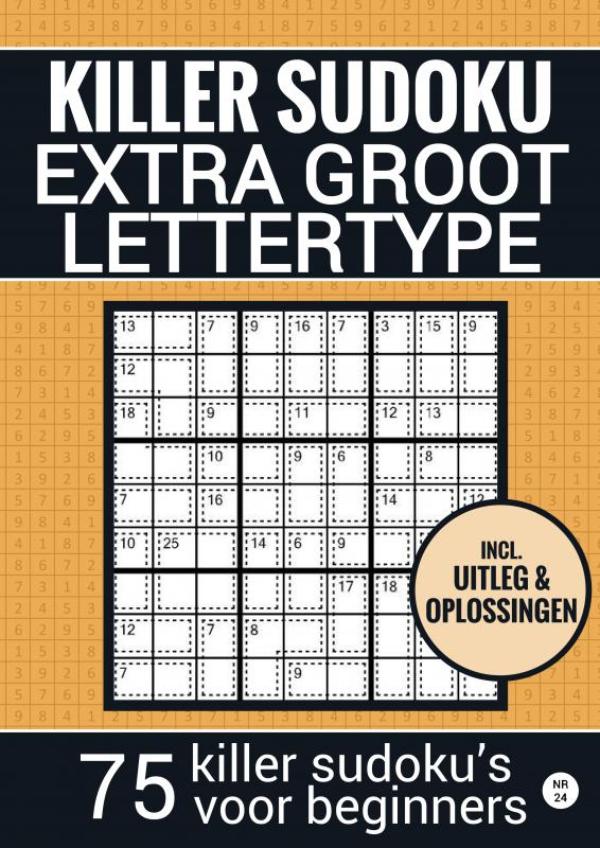 Omslag van Puzzelboek voor Ouderen, Slechtzienden, Opa, Oma, Senioren - NR.24 - Makkelijke KILLER SUDOKU - Grootletter Type